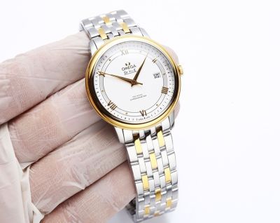 Omega De Ville 39.5MM Swiss Quartz Movement Sapphire Glass Two-tone Strap Watch